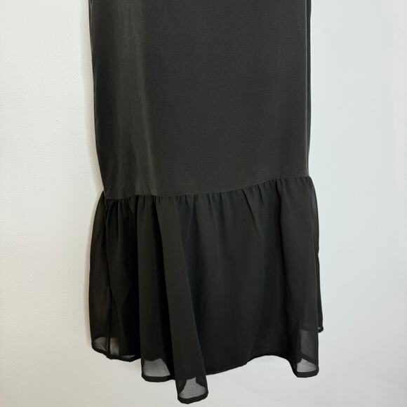 Anine Bing Silk Shift Mini Dress Ruffle Hem Romantic Casual Wardrobe Staple XS - Picture 3 of 13